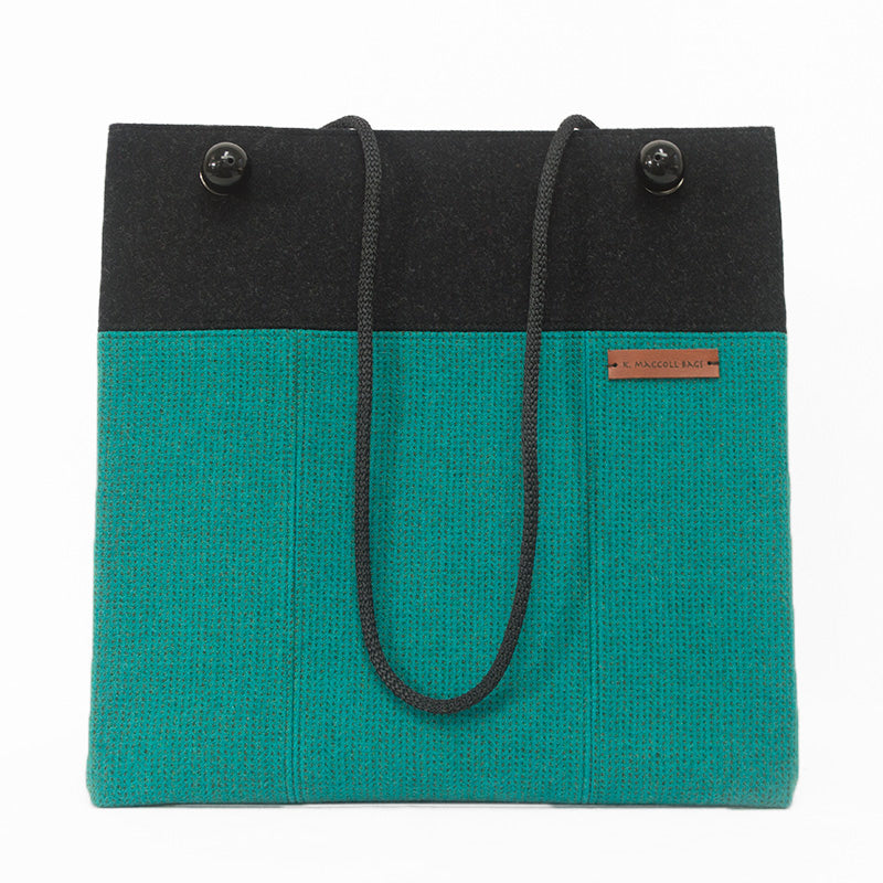 Medium Square Tote in Aqua Blue Medium Square Tote in Aqua Blue