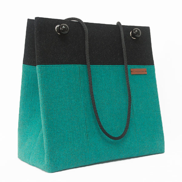 Medium Square Tote in Aqua Blue