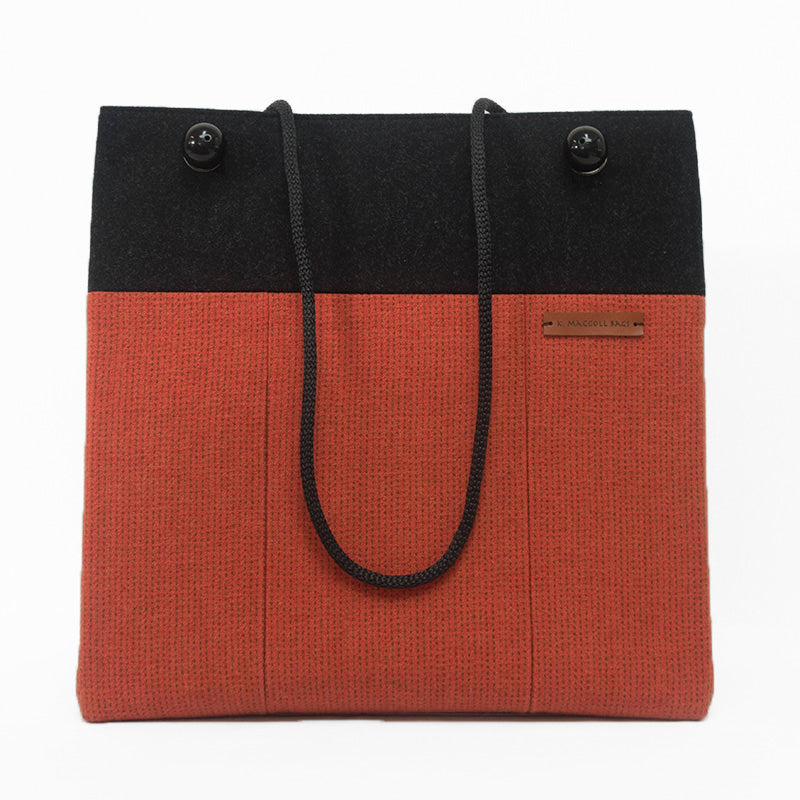 Medium Square Tote in Burnt Orange – kmaccollbags