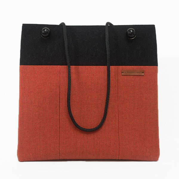 Medium Square Tote in Burnt Orange