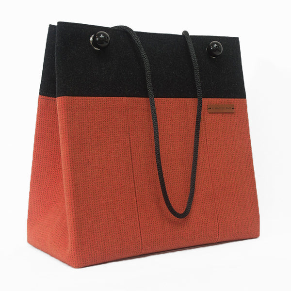 Medium Square Tote in Burnt Orange