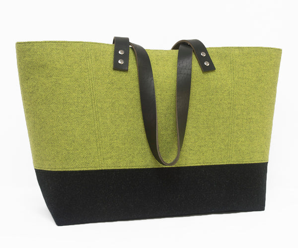Large Rectangular Tote in Granny Smith Apple Green