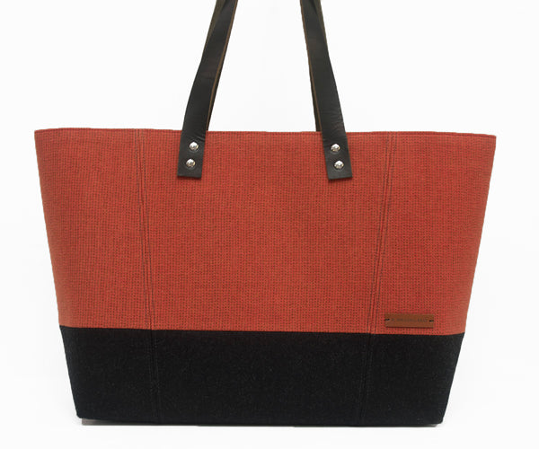 Large Rectangular Tote in Burnt Orange