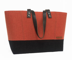 Large Rectangular Tote in Burnt Orange
