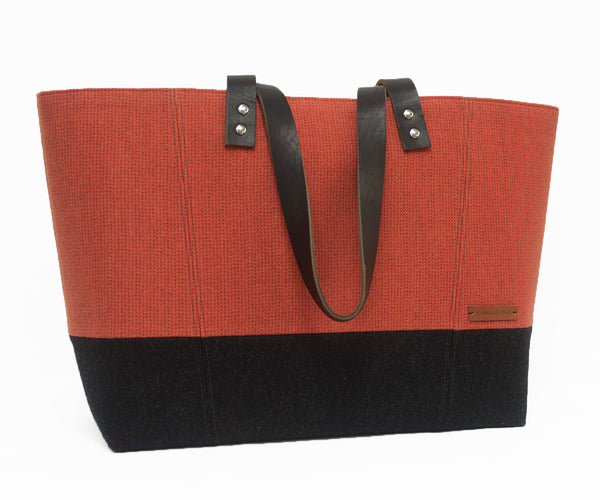 Large Rectangular Tote in Burnt Orange