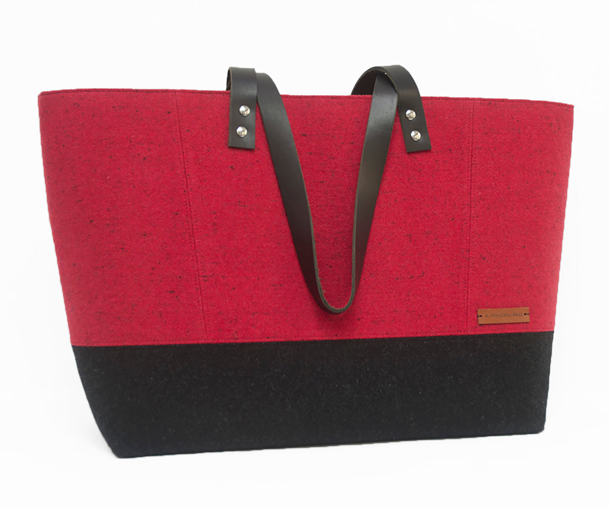 Large Rectangular Tote in Cherry Red