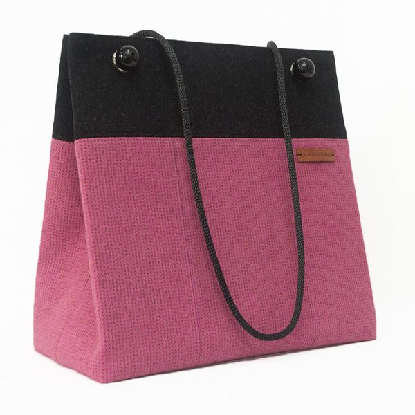 Medium Square Tote in Raspberry